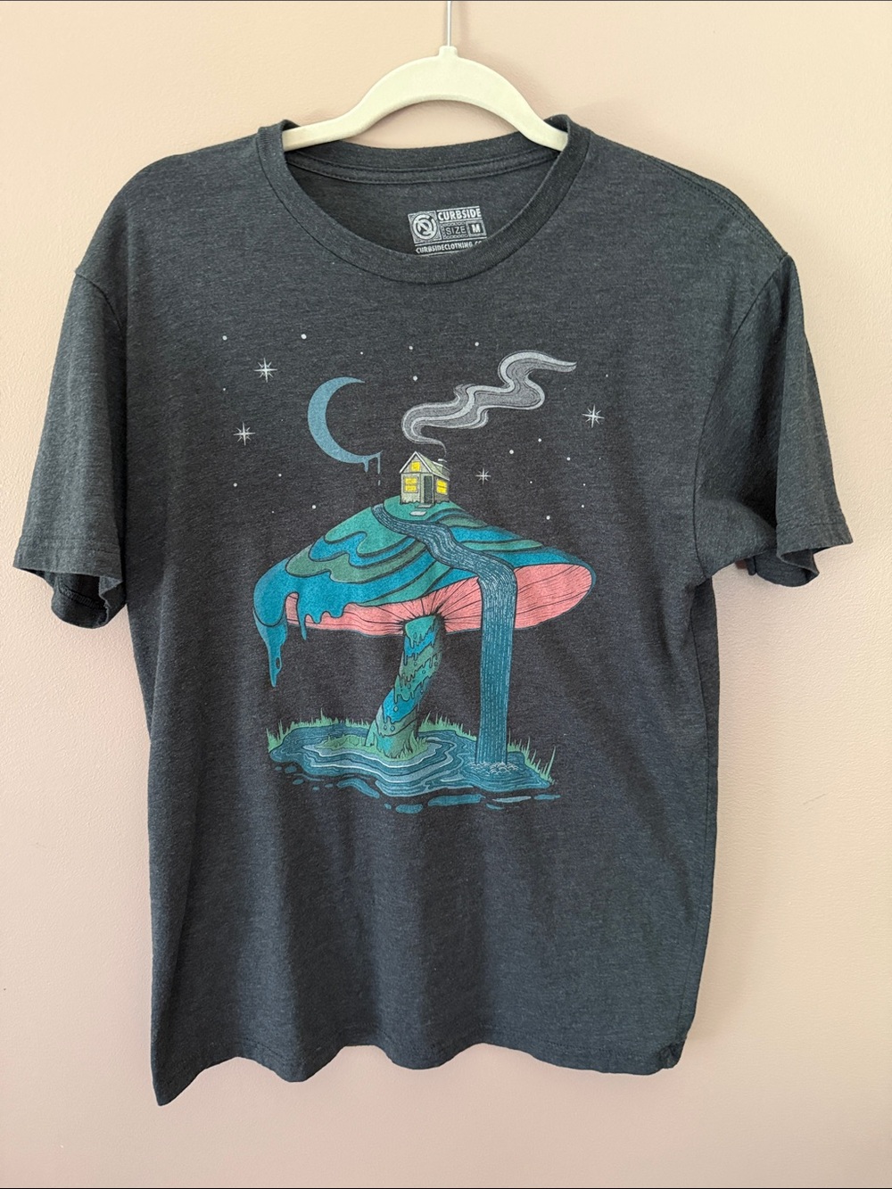 Curbside Charcoal Graphic Mushroom House Short-Sleeve Tee